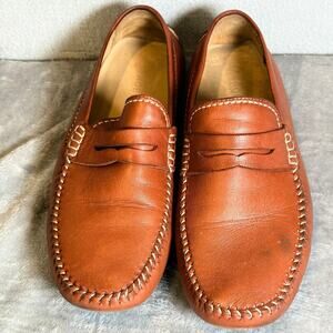 Robert Zur Men’s Size 10 Brown Leather Penny Loafers Driving Moccasins Slip On